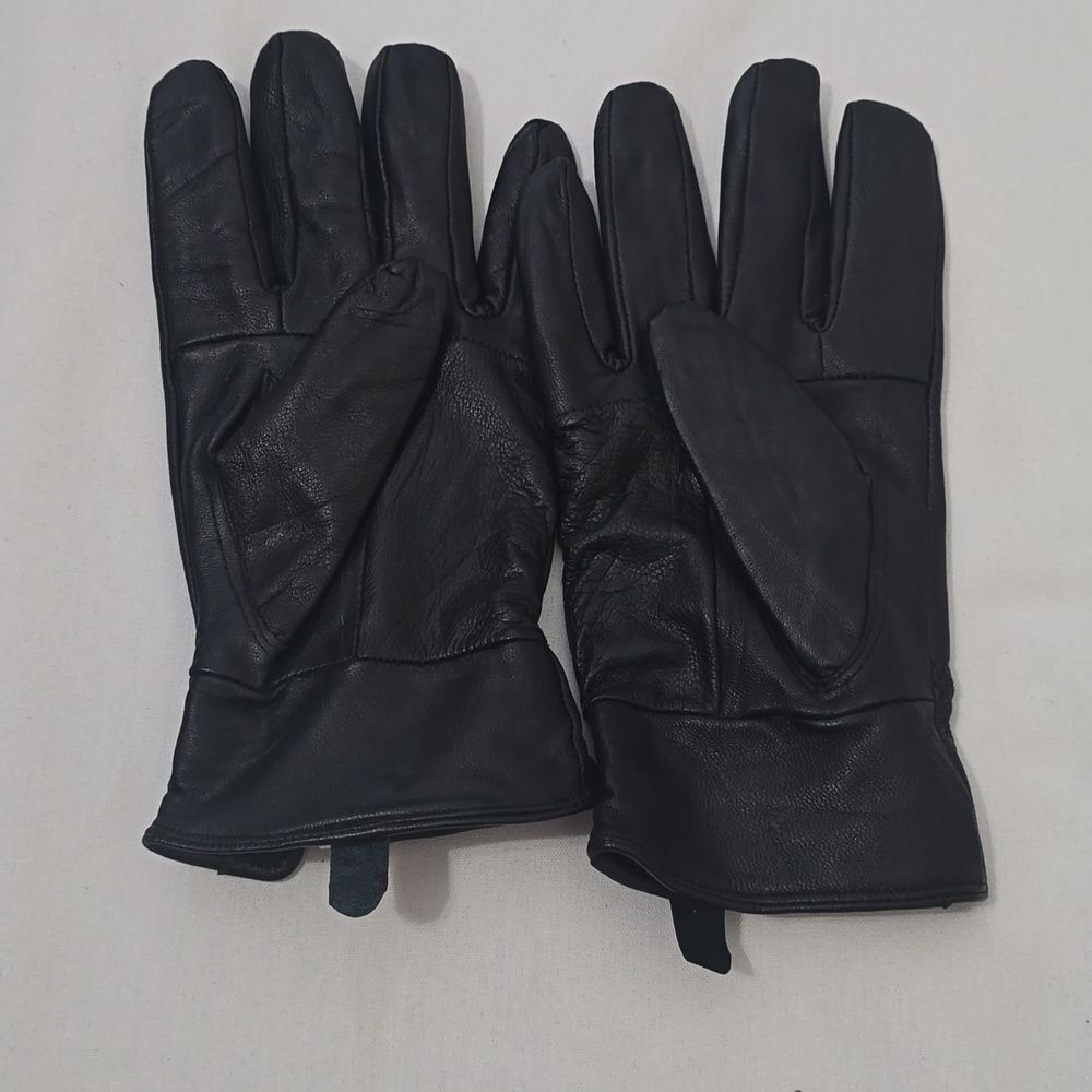 Women's Black Leather Gloves L